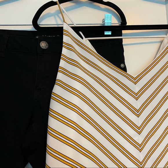 LOFT Tops - LOFT V-Neck Bar-Back Striped Cami Blouse